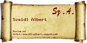 Szeidl Albert névjegykártya